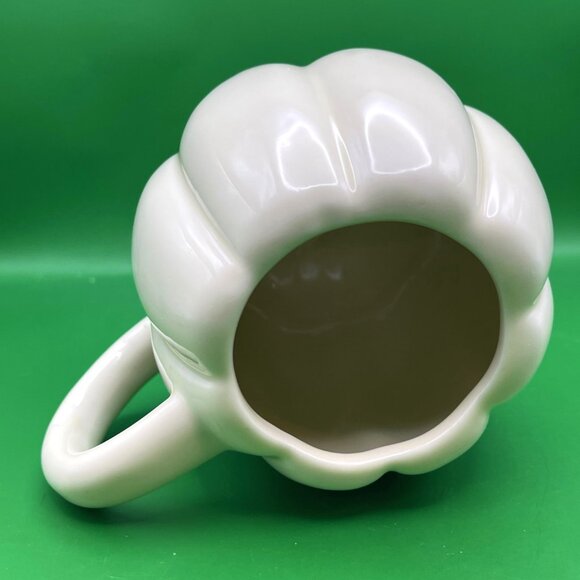 Seasonal White Pumpkin Mug Fall Autumn 16.9oz Ceramic Gourd Coffee Cocoa Cup - Picture 4 of 9